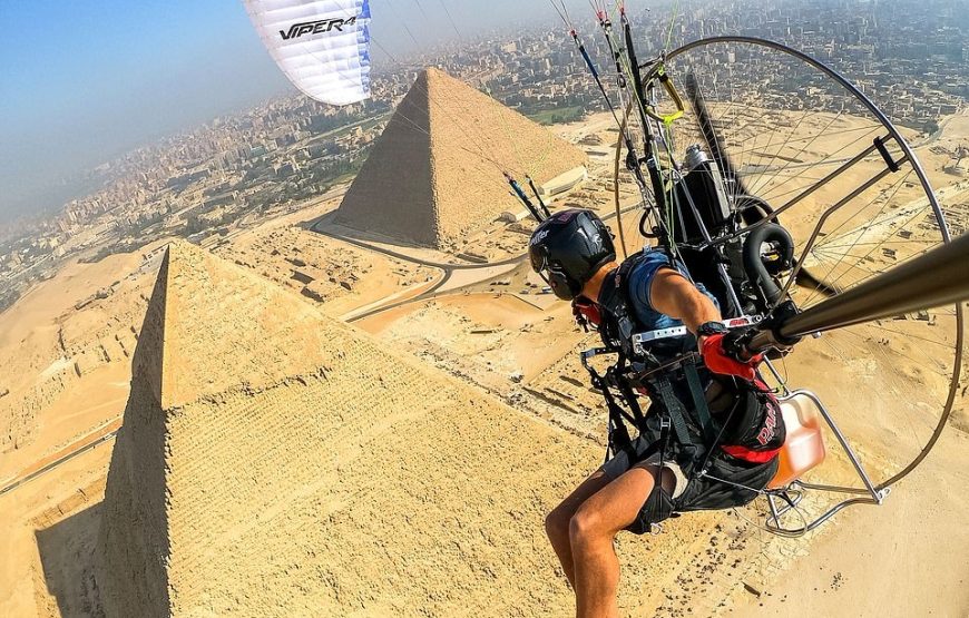 Paramotor Adventure Over Giza pyramids and Sphinx