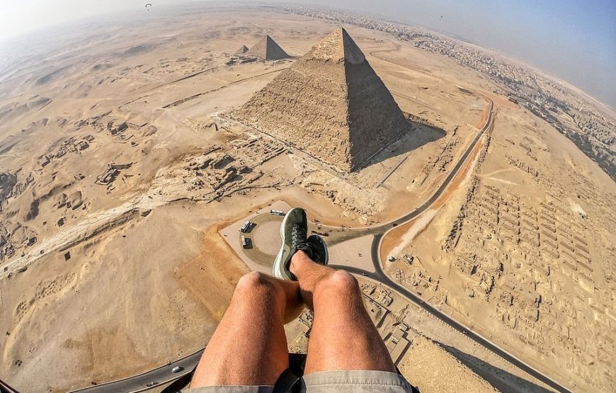 Paramotor Adventure Over Giza pyramids and Sphinx